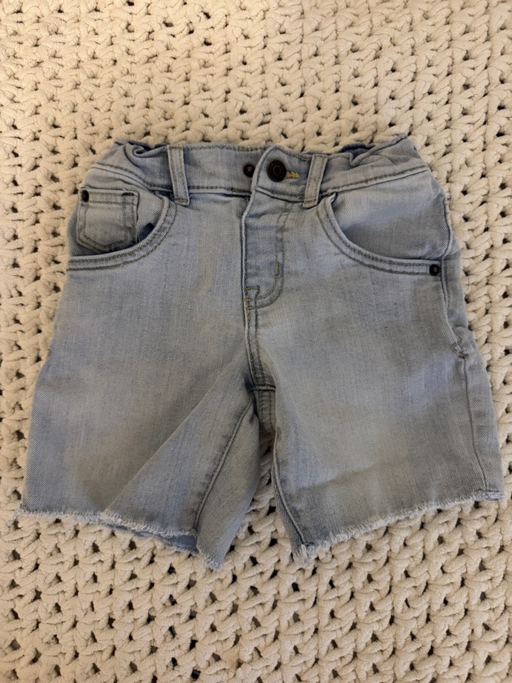 Cat & Jack Light Blue Denim Shorts with Frayed Hem